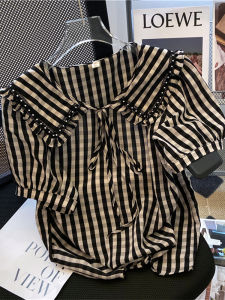 ลายสก๊อตฤดูร้อนตุ๊กตาผู้หญิงแขนสั้นแบรนด์ใหญ่การค้าต่างประเทศ Clearance Liquidation ขายเสื้อผ้าทํางานสไตล์ปกติ Fit