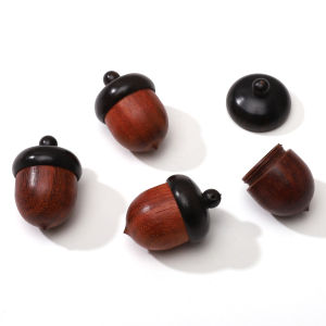 1Pc 21x31mm Sandalwood Pine Cone Shaped Pendant Portable Storage Container for Jewelry DIY Keychain Necklace Charms Accessories