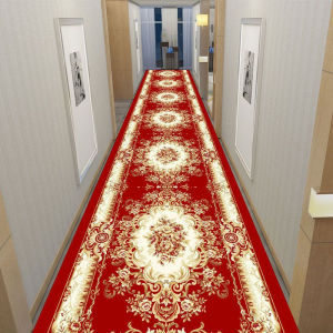 VIKAMA Chinese Cloud Pattern Runner Rug Non Slip Stain Resistant Hall Carpet for Hotel Entry Oriental Floor Mat Decor