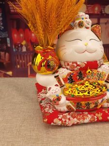 แมวกวัก แมวนำโชคแมวกวัก แมวนำโชค เปิดร้านต้องมี ตกแต่งบ้าน โต๊ะทำงาน ร้านค้า