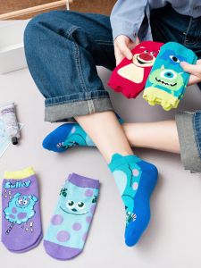 Young Adult Heart Cute Cartoon Funny Flat Sock Casual Short Socks Ankle Socks Sports Flats Wool Monster Strawberry Bear Cotton Socks