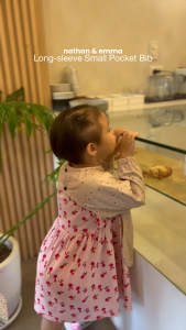 Nathan & Emma Long sleeve Baby Bib with Small Food Catcher (1 PC) | 100% Polyester | Age grade: 6 months+ | Baby Feeding Essentials