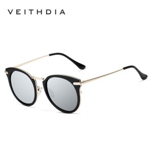 VEITHDIA Luxury Crystal Polarized UV400 Sunglasses for Women Fashion Designer Eyewear Brand Vintage Sun Glasses For Female S3064