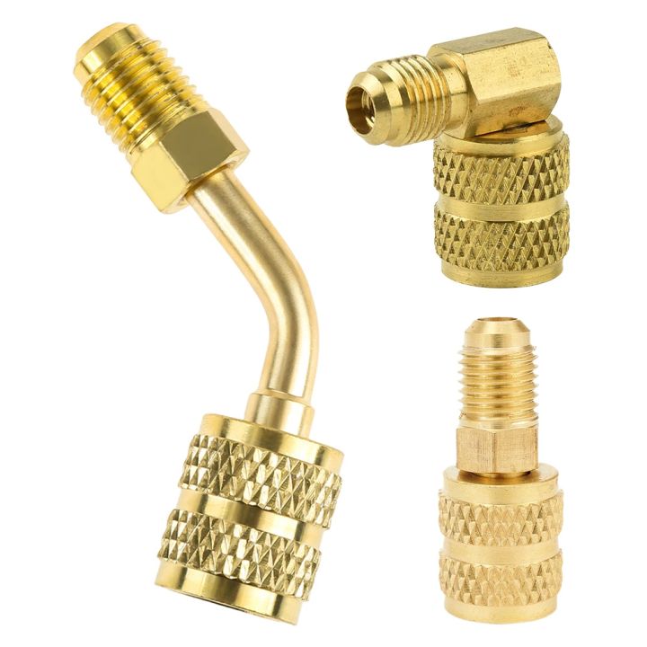 Lot De 4 Adaptateurs/Raccords SAE Pour Climatisation R410A/R32/R22 - Femelle 5/16" Vers Mâle 1/4" Et Inversement