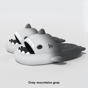 Childrens Gradient Shark Slippers Indoor Home Family Anti-Slip Bathroom Bathing Cool Slippers Comfortable Soft EVA Material