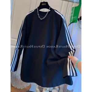 Áo Thun Dài Tay Sọc Cỡ Lớn 300 Pound Dành Cho Nam Và Nữ Mùa Xuân Thu Thiết Kế Độc Đáo Thể Thao Áo Thun Cổ Tròn Thường Ngày