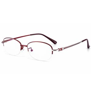 Blue Light Blocking Glasses Womens Style Fashion Alloy Frame Half-Border Protection for Eyes Suitable for Mobile And Computer Use