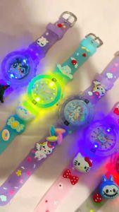 Jam Tangan Anak Karakter Lucu Melody Labubbu Cinamaroll Dengan Lampu LED Warna Warni Super Terang