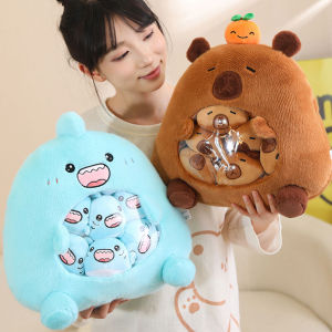 JOJO CASTLE Snacks Pillow A Bag of Capybara Plush Toy Sahrlk Plushie Creative Style 6pcs Capybara Doll in a Bag Plushies Home Decor Gifts Girl Children 水豚鼠 卡皮巴拉