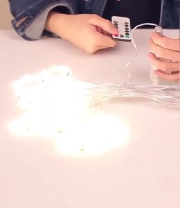 1pc Curtain String Lights USB Powered Fairy Lights 8 Lighting Modes With Remote ControlChristmas New Year Home Decoration