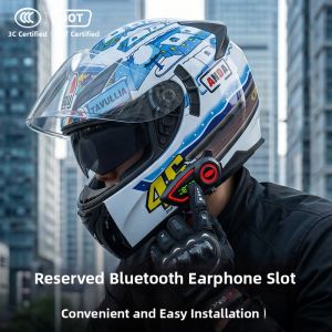 AD | Certified 3C Four Seasons Motorcycle Helmet With Tail Light Full Face