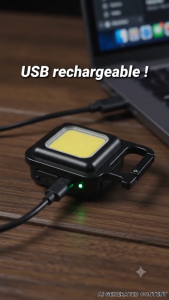 COB Rechargeable Keychain Led Flashlights Portable Pocket with Bottle Opener and Magnet Base