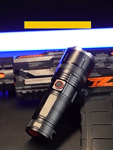 Large Flashlight led rechargeable waterproof super bright Tactical Flashlight with Power Bank White Laser Flashlight  Rechargeable Zoomable Tactical 3*18650 battery