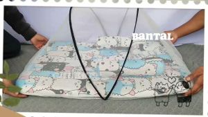 Promo!! kasur bayi model lipat set kelambu dan satu set bantal guling motif lucu