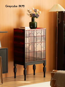 GREY CUBE | Elegant Grey Mid Century Modern Storage Cabinet for Living Room