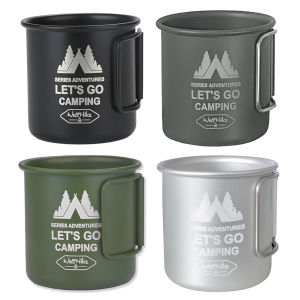 [VICKING6] 300ML Camping Water Cup Aluminium Alloy Hiking Mug Foldable Handle Travel Coffee Cup Ultra-Light for Backpacking Hiking Travel