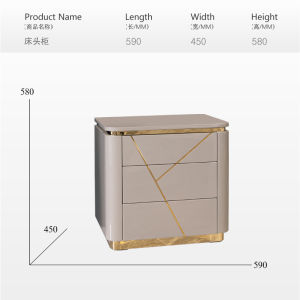 Modern Minimalist Italian Style Bedside Table Luxury Storage Cabinet Baking Paint Bedroom Furniture Side Table FF-6205