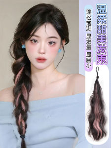 วิกผมปลอมหางม้ายาวสำหรับผู้หญิง วิกผมปลอมหางม้าสีบล็อกสไตล์หวานและเท่ วิกผมปลอมหางม้าทรงกลมสำหรับผู้หญิง