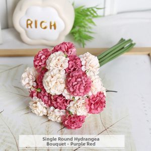 Elegant Fake Hydrangea Bouquet 27 Heads