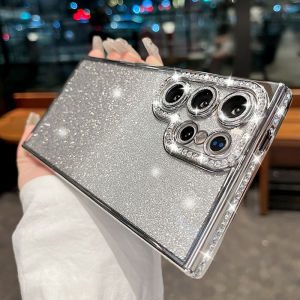 Accessible Luxury Rhinestone for Samsung S24ultra Phone Case S24 New Arrival S23ultra Fancy Female S24 + Case with Lens Protector All-Inclusive Drop-Resistant S22u Glitter Transparent Silicone Protective Case