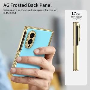 szhaiyu | Luxury ShockProof Hard AG Matte Hinge Protection Phone Case For Samsung Galaxy Z Fold 8 7 6 5 4 Ultra With Tempered Film Cover