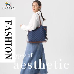 LIKEBAG new 2024 fashion personality color cowboy bag mommy bag large capacity shoulder tote bag commute female bag