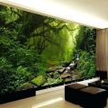 WALLPAPER HUTAN, WALLPAPER CUSTOM TEMA HUTAN 3D, WALLPAPER TEMA HUTAN UNTUK RUANG TAMU. 