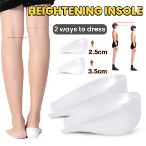 Jozoo 2.5cm 3.5cm Height Increased Shoe Insoles Taller Insert Elasticity Heel Cup Invisible Pad Cushion