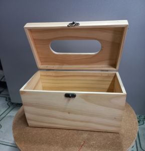 Hộp gỗ chữ nhật đựng khăn giấy