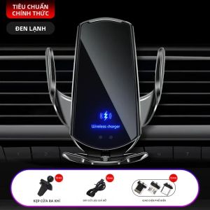 Bộ Sạc Xe Hơi Không Dây Từ Tính VIKEFON 15W Giá Đỡ Điện Thoại Tự Động Gắn Trên Xe Cho iPhone Samsung - Cảm Ứng Hồng Ngoại Sạc Nhanh