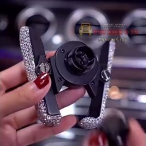 Kẹp Điện Thoại Đính Đá Kẹp Cửa Gió Điều Hoà Xe Ô Tô - Nhiều Màu
