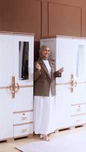 OTC 3PL ST2 LUXURY - Lemari Pakaian Plastik - Lemari Pakaian Mewah - Lemari Pakaian 3 Pintu