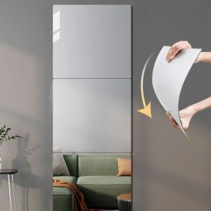 Sticker Cermin Dinding Tempel/Sticker Kaca Cermin Bahan Akrilik Right Angle Mirror Perekat Diri