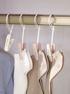 Portable Travel Laundry Clamp Hook Durable Windproof Single Sock Clip with Lanyard Fixed Clothesline Clip FaSoLa Chinese Brand