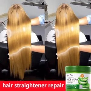 Aloe Vera Hair Treatment Mask Repairs Frizzy Make Hair Soft Smooth Deep Repair Keratin Hair Treatment for Hair Care 500g Meluruskan Rambut Pria Wanita