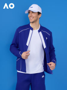 AO | New Sport Jacket Mens Tennis Wear Classic Color Block Embroidery Casual Comfort