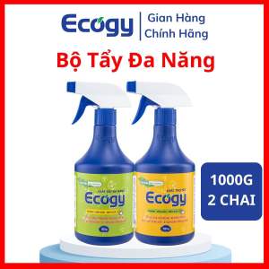 Bộ tẩy đa năng Ecogy 1000g chuyên tẩy đồ mốc vết trà cafe vết đồ ăn uống trên quần áo làm sạch mốc trên cao su gạch men sứ làm sạch cặn canxi trên vòi sen inox