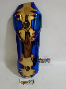 Tameng Knalpot Detak Jantung Pelangi Xxx & Blue Xxx Twotone Thailand /Cover Pelindung Knalpot Twotone Pnp Matic Honda  Beat / Vario / Scopy / Genio/ Spacy