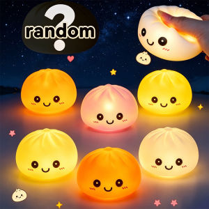 Bandai | Cute Glowing Bao Zi Squishy Toy Set Warm Light Dumpling Squeeze Balls Anxiety Relief Sleep Companion Lamp Sign Decoration