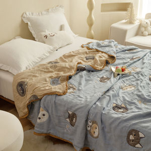 2024 New Arrival Puff Quilt All Cotton Pure Cotton Summer Blanket Summer Five-Layer Gauze Single Machine Washable Summer Quilt