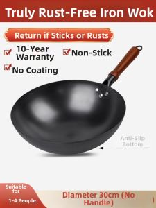 PENGDAHUANG | Nonstick Traditional Iron Wok No Coating