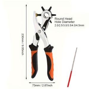 NiuXiang(NewShark) | Leather Hole Punch Heavy Duty Revolving Eyelet Punch and a Hole Grinding Rod Handy Belt Piler Professional Piler Tool