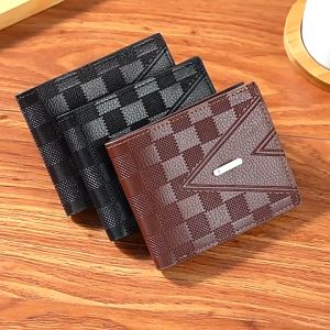 Atdiva Dompet Lipat Pria Import Motif Square Bisnis Elegant Simple