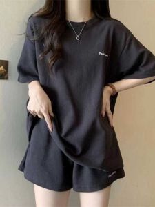 Summer Sportswear Set Womens Short Sleeve T-shirt And Shorts Two-Piece Set Fashionable And Comfortable for Younger Women