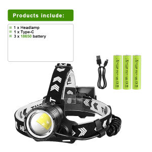 NEW XHP360 Powerful Headlamp High Power LED Headlight 6000M Head Flashlight With Warning Light Camping Fishing Hunting Lights