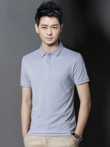 ROMON | เสื้อยืดคอโปโลผ้าไหมมัลเบอร์รี่ฤดูร้อนใหม่สำหรับผู้ชาย แขนสั้นลำลอง ผ้าไหมน้ำแข็ง งานธุรกิจ ทรงหลวม สวมใส่สบาย