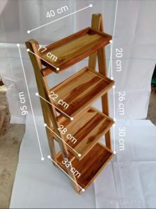 ชั้นวางของ4ชั้นพับได้(ลงเงา)ไม้สักแท้ขนาดสูง95ซมกว้าง40ซมลึก33ซมแข็งแรงทนทานน้ำหนักเบาเคลื่อนย้ายง่ายทนแดดทนฝนสินค้ามีพร้อมส่ง สินค้าพร้อมใช้งาน สินค้าเป็นงานไม้สักทองแท้💯 มีทั้งปลีกส่ง