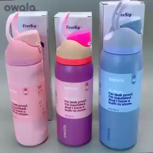 Owala FreeSip Water Bottle - Vacuum Insulated Stainless Steel with Straw Double-Wal lKeeps Cold 24H/Hot 12H