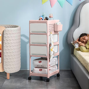 Baby Trolley Cart Organizer Drawers 4 Tier Utility Cart Storage Container Cart With Wheels For Bedroom Kitchen Bathroom