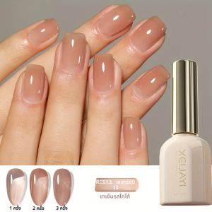 XEIJAYI ขวดโรมัน RC013 ชาน้ําแข็งสีโกโก้น้ํา Sense Beauty Skin Nude เล็บนุ่มและอเนกประสงค์ UV GEL เล็บ